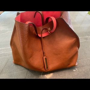 Street Level large faux leather reversible tote travel all purpose bag